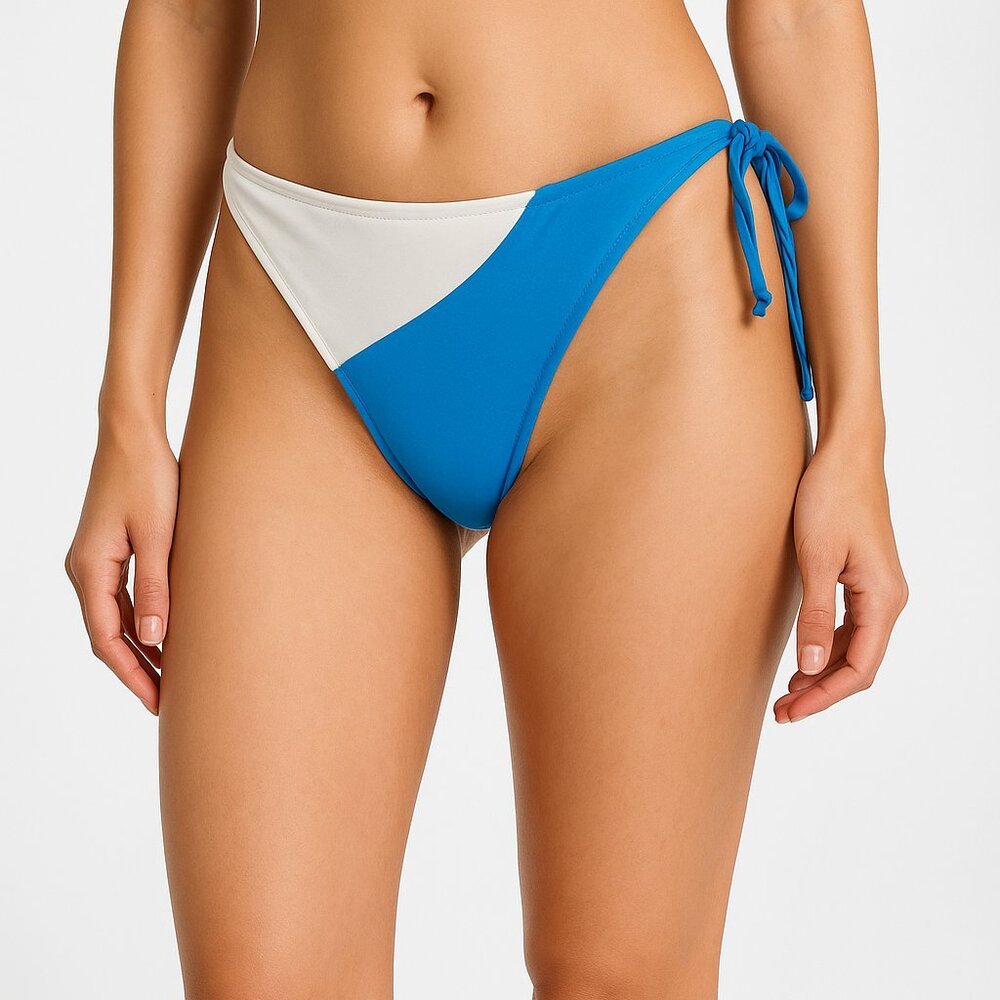 NWT‎ L*Space Dani Classic Bikini Bottom Blue & White Colorblock – Women’s XL